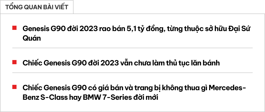 Chiếc Genesis G90 đời 2023 gần như mới