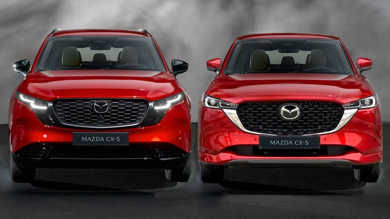 So sánh thiết kế mặt trước của Mazda CX-5 thế hệ mới và cũ. So sánh thiết kế mặt trước giữa hai thế hệ Mazda CX-5