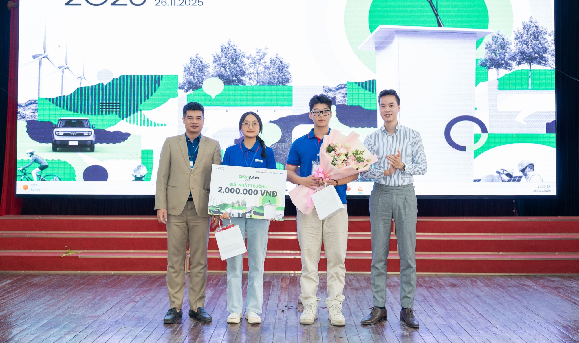 Đội Go Green nhận giải Nhất tại Đại học Công nghiệp Hà Nội Đội Go Green giành giải Nhất với phần thi xuất sắc