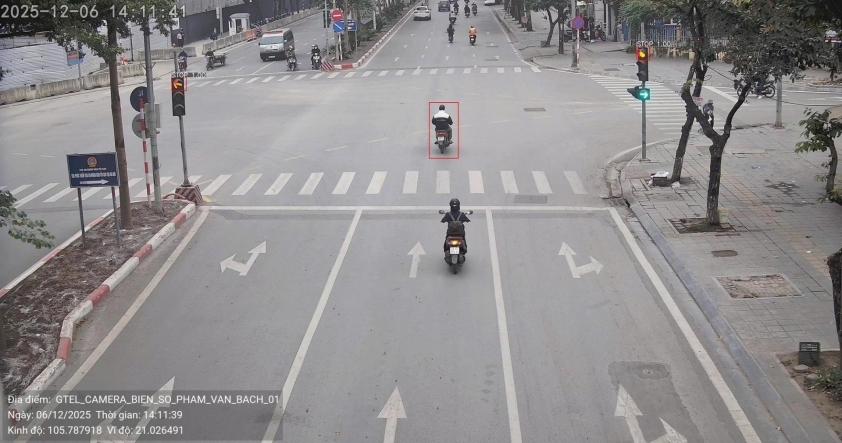 Camera AI ghi nhận vi phạm giao thông Camera AI giám sát giao thông tại Hà Nội