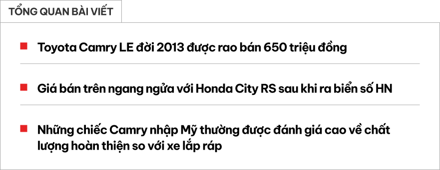 Toyota Camry nhập Mỹ đời 2013 Ngoại thất Toyota Camry nhập Mỹ